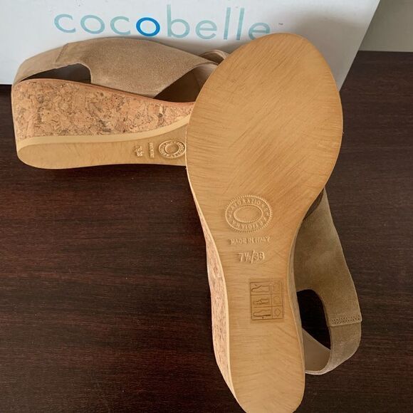 💥Cocobelle sabri suede leather wedge sandal size 7,5 - Picture 3 of 6